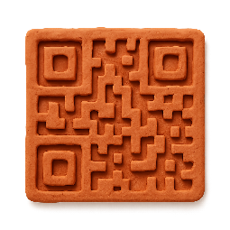 qr-code-block stylized as claymation