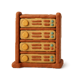 server-rack stylized as claymation