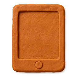 tablet-outline stylized as claymation