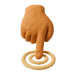 touchscreen-hand stylized as claymation