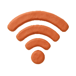 wifi-symbol stylized as claymation