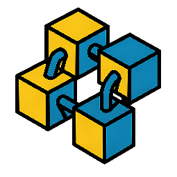 blockchain-cube stylized as comic