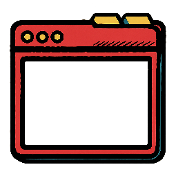 browser-window stylized as comic