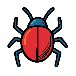 bug-icon stylized as comic