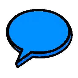 chat-bubble stylized as comic