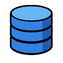 database-cylinder stylized as comic