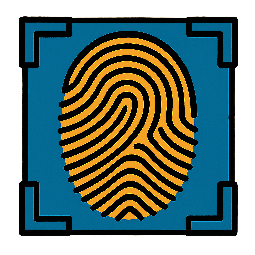 fingerprint-scanner stylized as comic