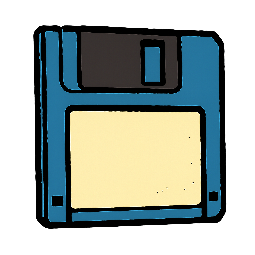 floppy-disk stylized as comic