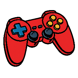 game-controller stylized as comic