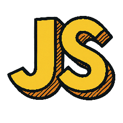 js-logo-silhouette stylized as comic