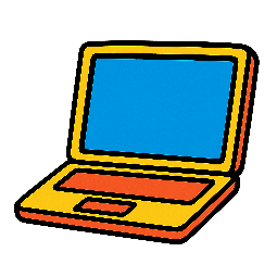 laptop-outline stylized as comic