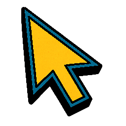 mouse-pointer stylized as comic