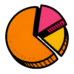 pie-chart-icon stylized as comic