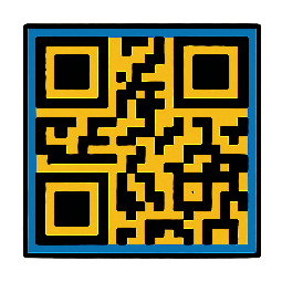 qr-code-block stylized as comic