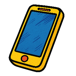 smartphone-outline stylized as comic