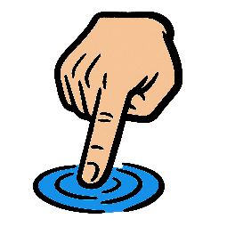 touchscreen-hand stylized as comic