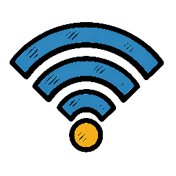 wifi-symbol stylized as comic