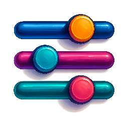 settings-sliders stylized as digital