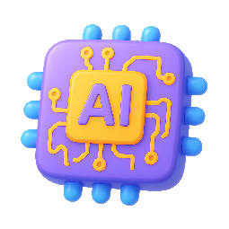 ai-chip stylized as shiny