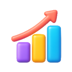 bar-chart-icon stylized as shiny