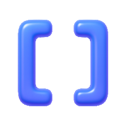 css-brackets stylized as shiny