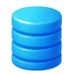 database-cylinder stylized as shiny
