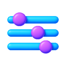 settings-sliders stylized as shiny