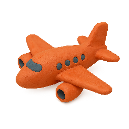 airplane stylized as claymation