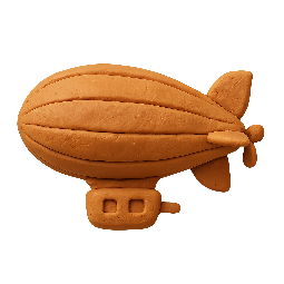 airship stylized as claymation