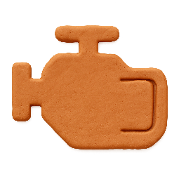 car-engine-outline stylized as claymation