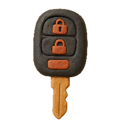 car-key stylized as claymation