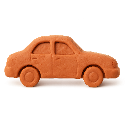 car stylized as claymation