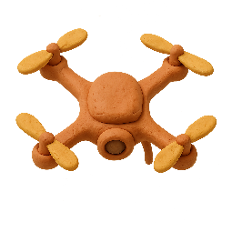 drone stylized as claymation