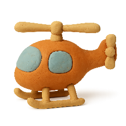 helicopter stylized as claymation