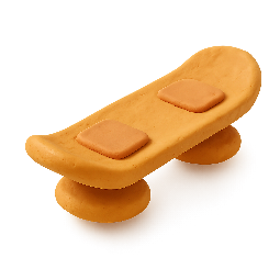 hoverboard stylized as claymation