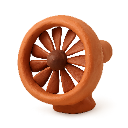 jet-engine stylized as claymation