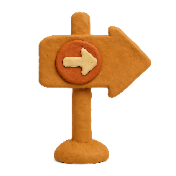 road-sign stylized as claymation