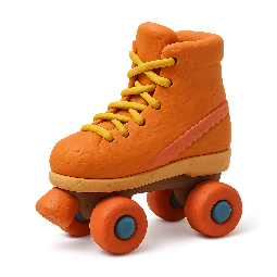 roller-skate stylized as claymation