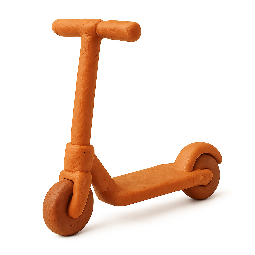 scooter stylized as claymation