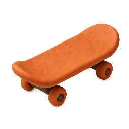 skateboard stylized as claymation