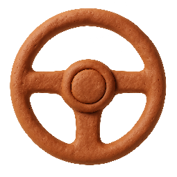 steering-wheel stylized as claymation
