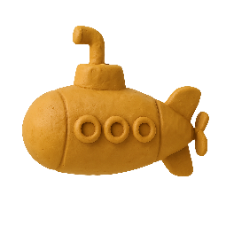 submarine stylized as claymation