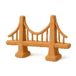 suspension-bridge stylized as claymation