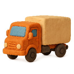 truck stylized as claymation