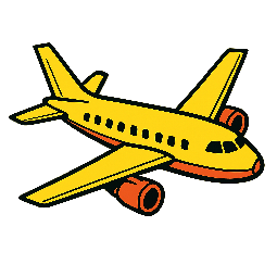 airplane stylized as comic