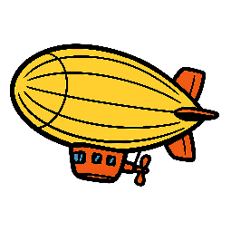 airship stylized as comic