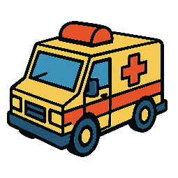 ambulance stylized as comic