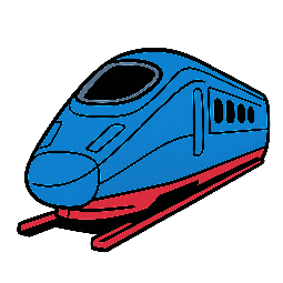 bullet-train stylized as comic