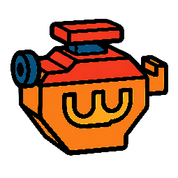 car-engine-outline stylized as comic