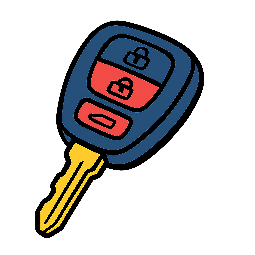 car-key stylized as comic